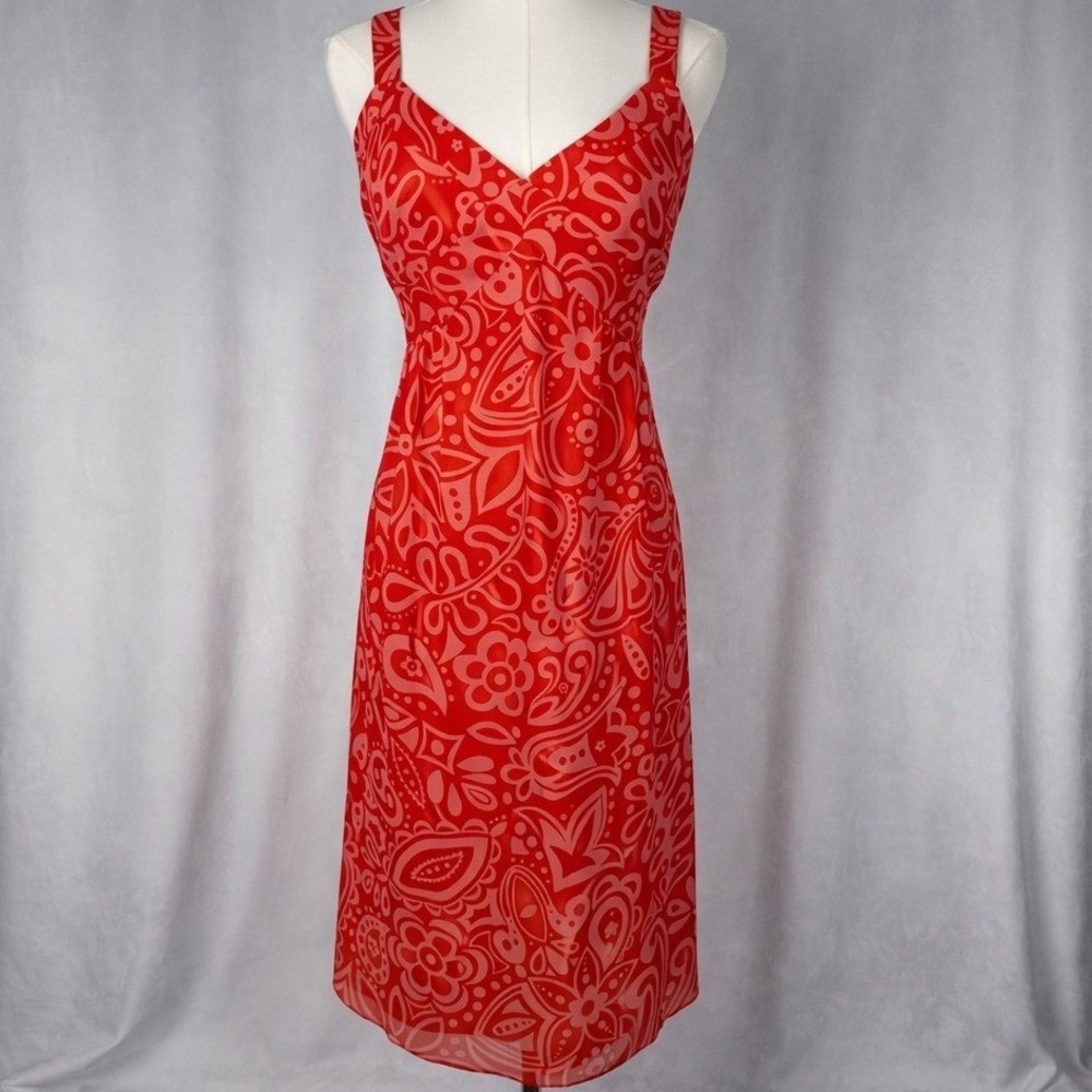 Anna Sui For Anthropologie Silk Psychedelic Mod Shift Dress Retro Vacation Small